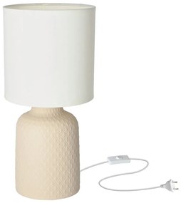 Béžová stolová lampa s textilným tienidlom (výška 32 cm) Iner – Candellux Lighting
