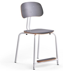 Školská stolička YNGVE, so 4 nohami, biela, antracit, V 500 mm
