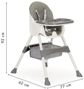 ECOTOYS Detská jedálenská stolička 2v1 Grey