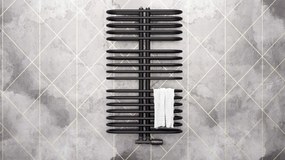 Regnis LEVEL II, vykurovacie teleso 600x1780mm so stredovým pripojením 50mm, 1801W, čierna matná, LEVEL1780/600/D50/BLACK