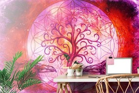 Samolepiaca tapeta pastelový magický strom života - 225x150