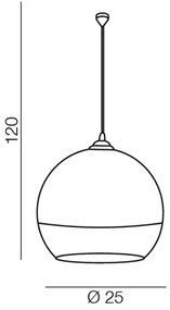 Industriálny luster Silver Ball 25