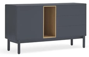 Tmavosivá nízka komoda 137x76 cm Corvo - Teulat