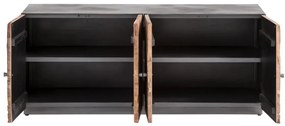 furniture-nabytek.cz - Masivní TV lavice Derby z recyklovaného dřeva a kovu, lakovaná, přírodní / šedá – 160×50×60 cm