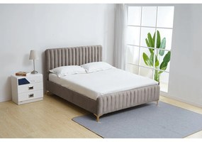 Manželská posteľ 140 cm Karilla (sivohnedá) (s roštom). Vlastná spoľahlivá doprava až k Vám domov. 1017200