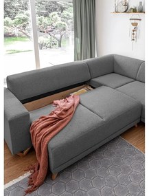 Sivá rozkladacia/s úložným priestorom rohová pohovka (pravý roh/do L) Classy Sophie – Miuform