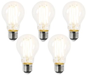 Sada 5 LED žiaroviek E27 A60 čírych 3,8W 806 lm 2700K