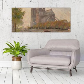 Obraz - Robert William Vonnoh, Notre Dame de Paris, reprodukcia (120x50 cm)