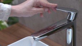Hansgrohe Talis E, vysoká umývadlová batéria 240 s odtokovou súpravou s tiahlom, chrómová, HAN-71716000