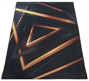 Čierny koberec so zlatým vzorom Šírka: 60 cm | Dĺžka: 100 cm