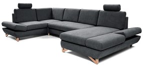 Rozkladacia rohová čalúnená sedacia súprava s úložným priestorom v tvare U AVESTA antracit