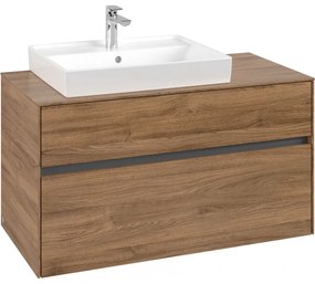 VILLEROY &amp; BOCH Collaro závesná skrinka pod umývadlo na dosku (umývadlo vľavo), 2 zásuvky, 1000 x 500 x 548 mm, Oak Kansas, C01700RH