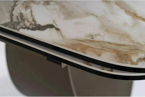 Jedálenský rozkladací stôl Infinity 160/240 cm keramika biely mramor/medený