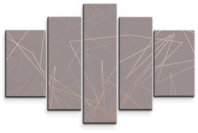 Sablio Obraz - 5-dílný Trojuholníková abstrakcia - 125x90 cm
