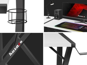 Rohový PC stolík Hyperion 6.3 (čierna + biela). Akcia -18%. Vlastná spoľahlivá doprava až k Vám domov. 1087518
