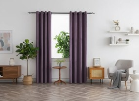 Zatemňovací záves DUNES VELVET 140x250 cm, fialový Zavesenie: Kovové krúžky