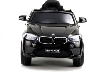 LEAN CARS Elektrické autíčko BMW X6, čierne, koža a EVA kolesá