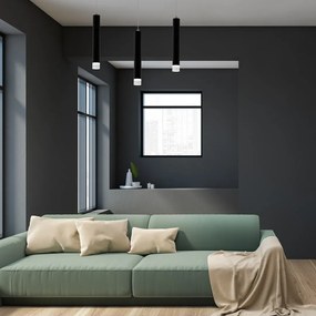 Závesné svietidlo Carbon, 3x čierne kovové tienidlo, b