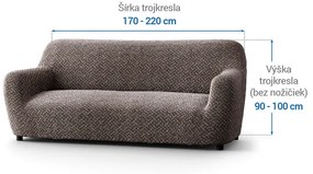 Bielastické poťahy VENEZIA hnedá trojkreslo (š. 170 - 220 cm)
