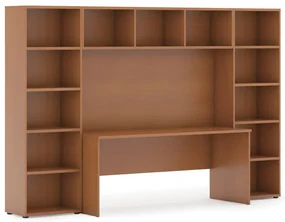 Zostavy knižníc INTEGRO so stolom, nižšie, 2950 x 700/400 x 1923 mm, čerešňa