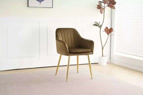 LuxuryForm DESIGN Jedálenská stolička AUSTIN VELUR - hnedá
