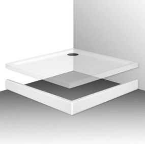 Roth Štvorcová akrylátová sprchová vanička FLAT KVADRO ROTH-Variant: rozmery: 80x80 cm - (FLAT KVADRO 800x800 - 8000118)