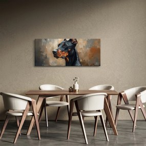 Obraz - Portrét Dobermana (120x50 cm)
