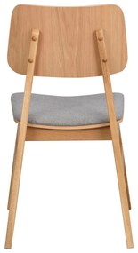 Svetlohnedá jedálenská stolička so svetlosivým sedákom Rowico Nagano