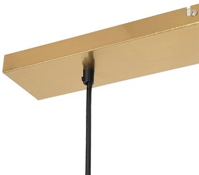 Art Deco závesné svietidlo mosadz s ružovým sklom 3-svetlo - Pallon