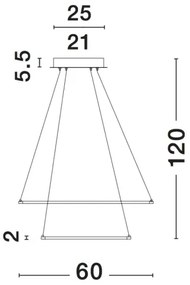 LED luster Aria 85W 60 chrome stmievateľné