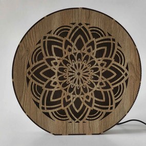 Stmievateľná drevená lampa Mandala | HEARF: HDF - Orech 20 cm 4784-115165 LED0608