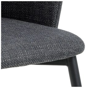 Antracitové čalúnené jedálenské kreslá v súprave 2 ks Ilsa – Actona