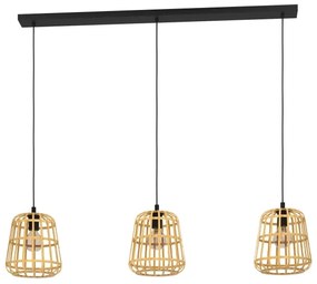 Eglo 390153 - Luster na lanku MONTEZUELO 3xE27/40W/230V bambus