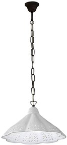 Sapho Sapho, LAMPEDUSA závesné svietidlo E27, 60W, 230V, IP21, keramické tienidlo, 39cm, mosadzná reťaz, MC011C