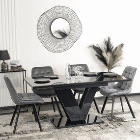 JAKS Jedálenský stôl Clark 120 cm black gloss glamour