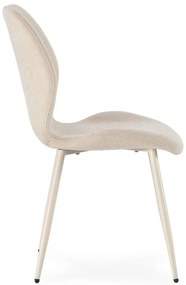 Krémovobiele čalúnené jedálenské stoličky v súprave 4 ks Ansu – Marckeric