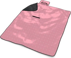 Sablio Plážová deka Biele čiarky na ružovej: 200x140 cm