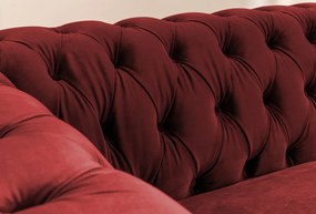 Pohovka Chesterfield, červená látka