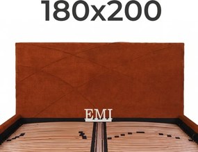 Posteľ čalúnená ZINNA + lamelový rošt + matrac EMI