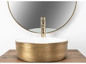 REA-U6630 - Umývadlo na dosku SAMI priemer 36 cm keramika/biela/brúsené zlato