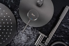 Sprchový komplet REA LUNGO GRIP + BOX s podomietkovou batériou, gun grey
