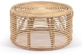 Ratanový okrúhly konferenčný stolík v prírodnej farbe ø 66 cm Kohana – Kave Home