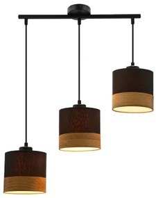 Luster na lanku PORTO 3xE27/60W/230V čierna/hnedá