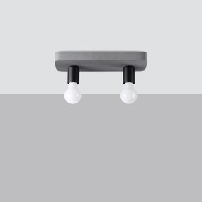 Stropné svietidlo Tavo 2, čierne telo svietidla, betón