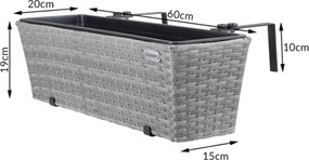 Závěsný balkonový květináč s vnitřní vložkou Plantero šedý