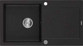 Mexen Leo - drez granitový 90x50cm, 1-komorový, čierna, 6501901010-77