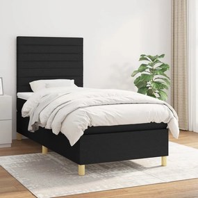 Boxspring posteľ s matracom čierna 100x200 cm látka 3142395