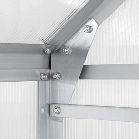 tectake 402478 polykarbonátový skleník s pozinkovanou základňou - 375 x 185 x 195 cm