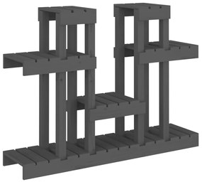 vidaXL Stojan na rastliny sivý 104,5x25x77,5 cm masívna borovica