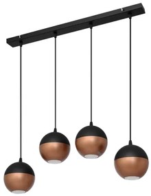 LED Luster na lanku MIDWAY 4xGU10/4,8W/230V čierna/medená
